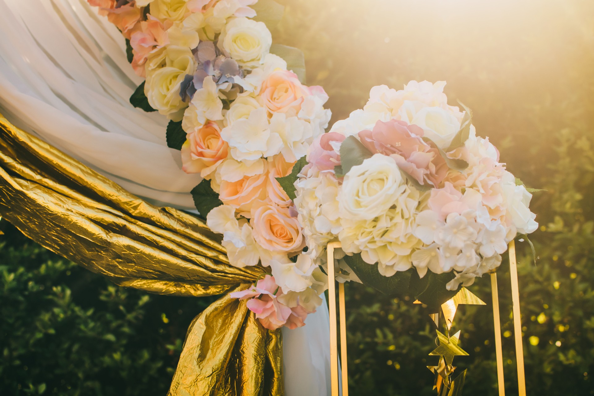 Floral decorations stock photo